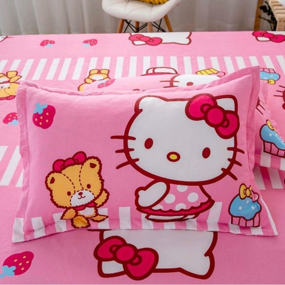 NWT Hello Kitty Kitty Cakes Duvet Cover Set Bedding Set  (Full78x90inch) - Picture 4 of 7